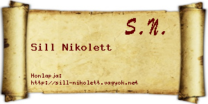 Sill Nikolett névjegykártya