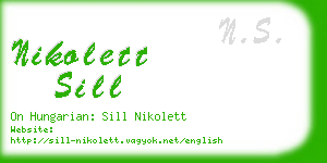 nikolett sill business card